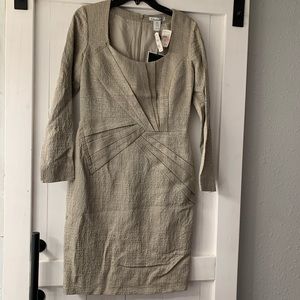 Oscar de la Renta taupe dress